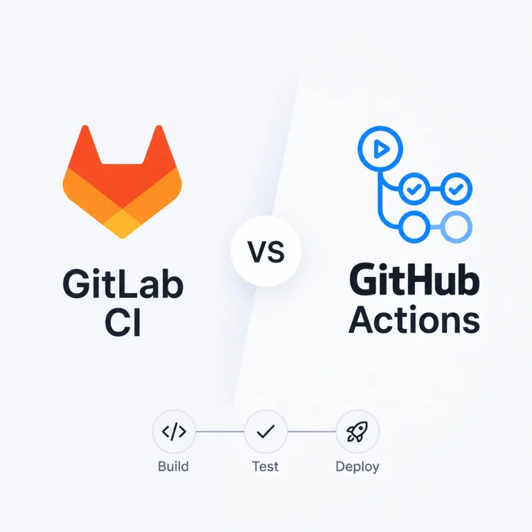 تصویر GitLab CI یا GitHub Actions
